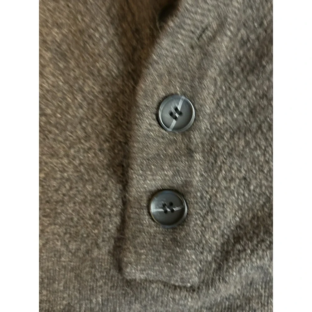Telluride Brown Sweater Mens XL Brown Lambswool Blend 1/4 Quarter Button XL
